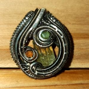 Handmade .925 silver oxidized pendant